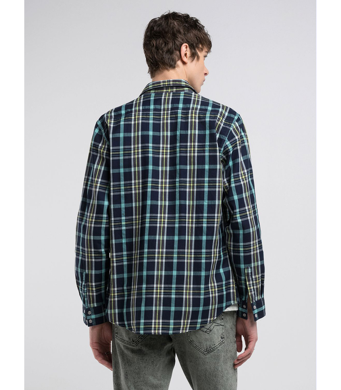 インディゴチェックシャツ 詳細画像 ネイビーグリーン 2